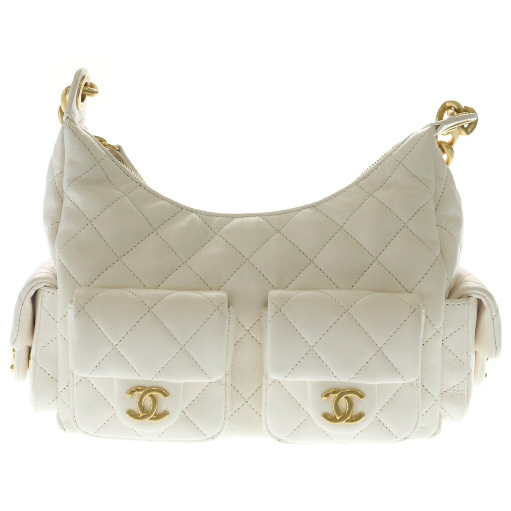 CHANEL(シャネル) マトラッセ マキシ ホー洋弓 御徒面子 子ヒツジ人はだ ゴールド金具 チェーントートバッグ AS5339 白いこと【中古】【座標軸A】【色合い白いこと】【取りまわしバス発着場BRING：RED新宿東口店】