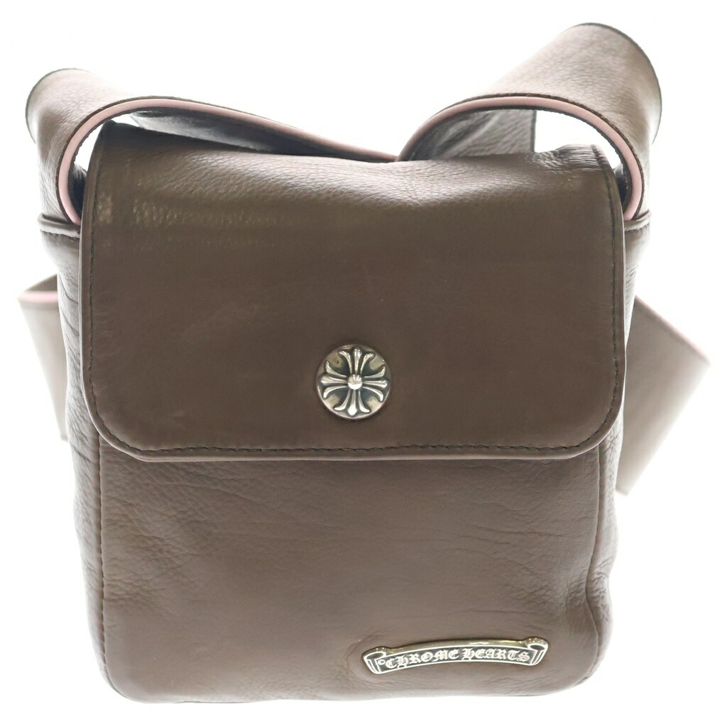 CHROME HEARTS(クロムハーツ) HOT POT ホットポット クロスボールボタンレザーショルダーバッグ ブラウン/シルバー【中古】【程度B】【カラーブラウン】【取扱店舗OneStyle新宿店】|ブランド買取・販売 BRING