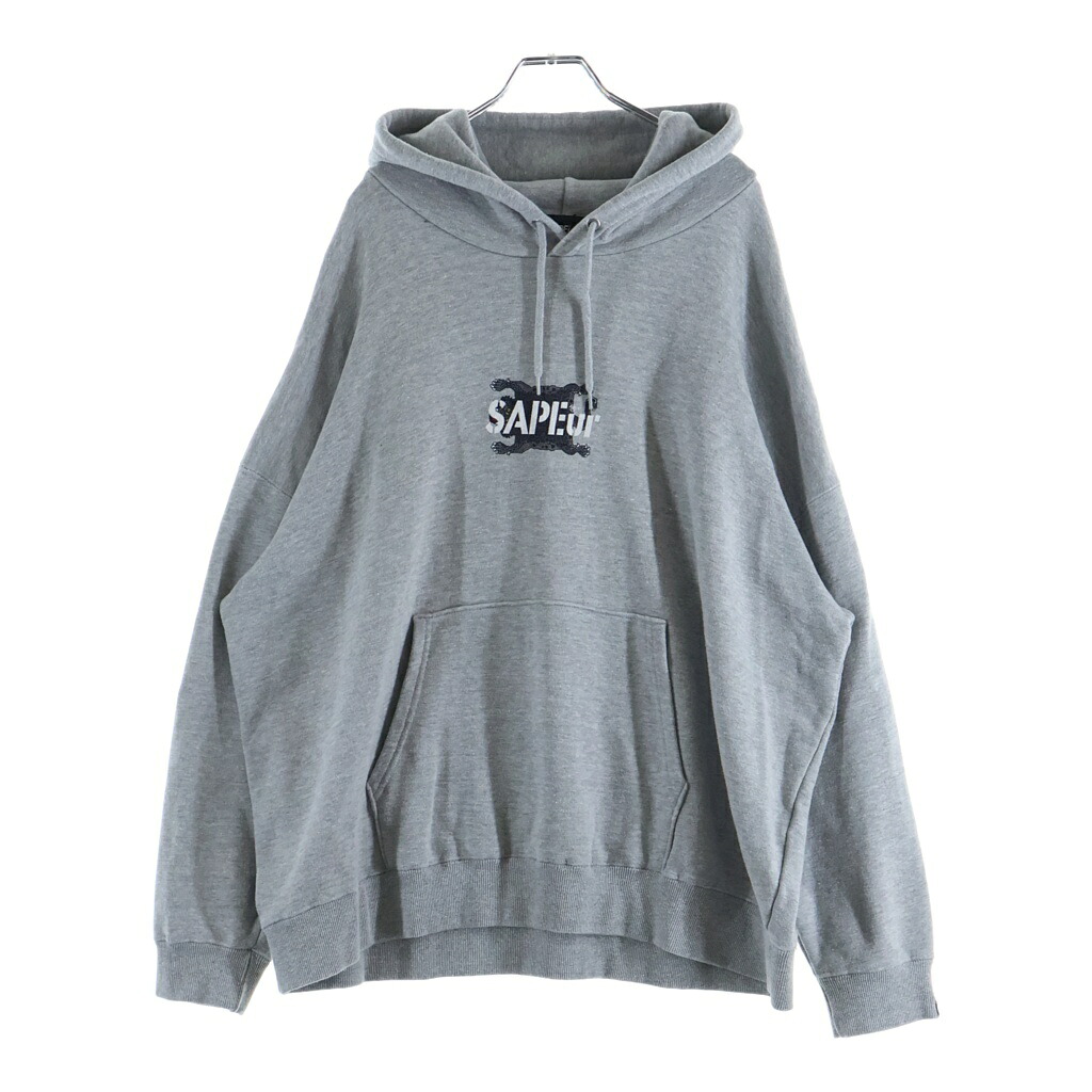 SAPEur(サプール) サイズ:L TIBETAN LEOPARD HOODIE プルオーバーパーカー グレー【中古】【程度B】【カラーグレー】【オンライン限定商品】｜ブランド買取・販売　BRING