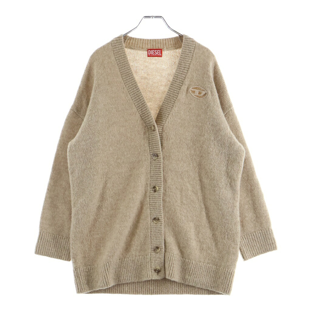 DIESEL(ディーゼル) サイズ:XXS Oval D logo Wool Cardigan Sweater M-AREELA オーバルDロゴ ウールカーディガン セーター レディース ベージュ【中古】【程度B】【カラーベージュ】【取扱店舗BRING横浜ビブレ店】｜ブランド買取・販売　BRING