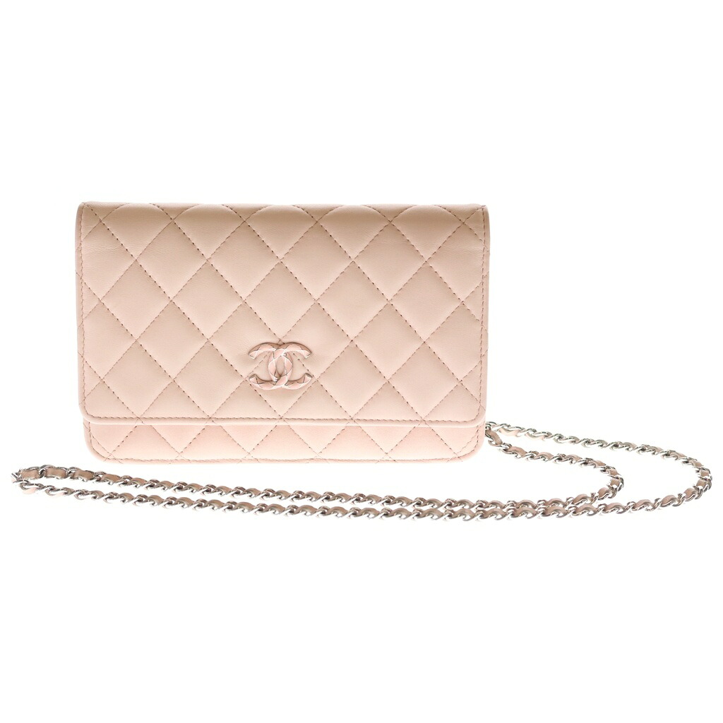 CHANEL(シャネル) マトラッセ カメリア ラムスキン シルバー金具 チェーンウォレット チェーンショルダーバック ピンク プレート【中古】【程度B】【カラーピンク】【取扱店舗BRING:RED新宿東口店】|ブランド買取・販売 BRING