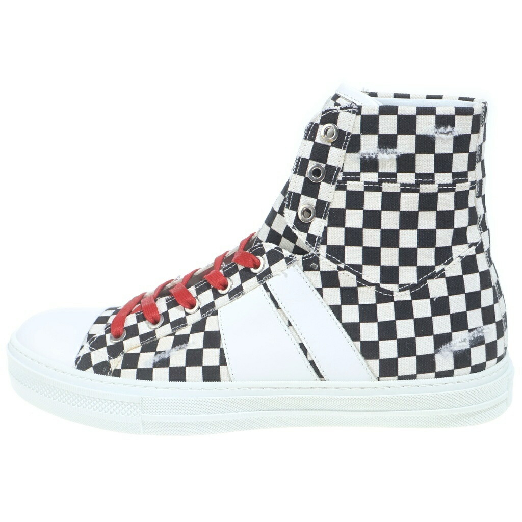 AMIRI(アミリ) サイズ:43 チェッカーキャンバス ハイカットスニーカー ブラック/ホワイト【新古品/中古】【程度S】【カラーブラック】【取扱店舗BRINGアメリカ村店】|ブランド買取・販売 BRING