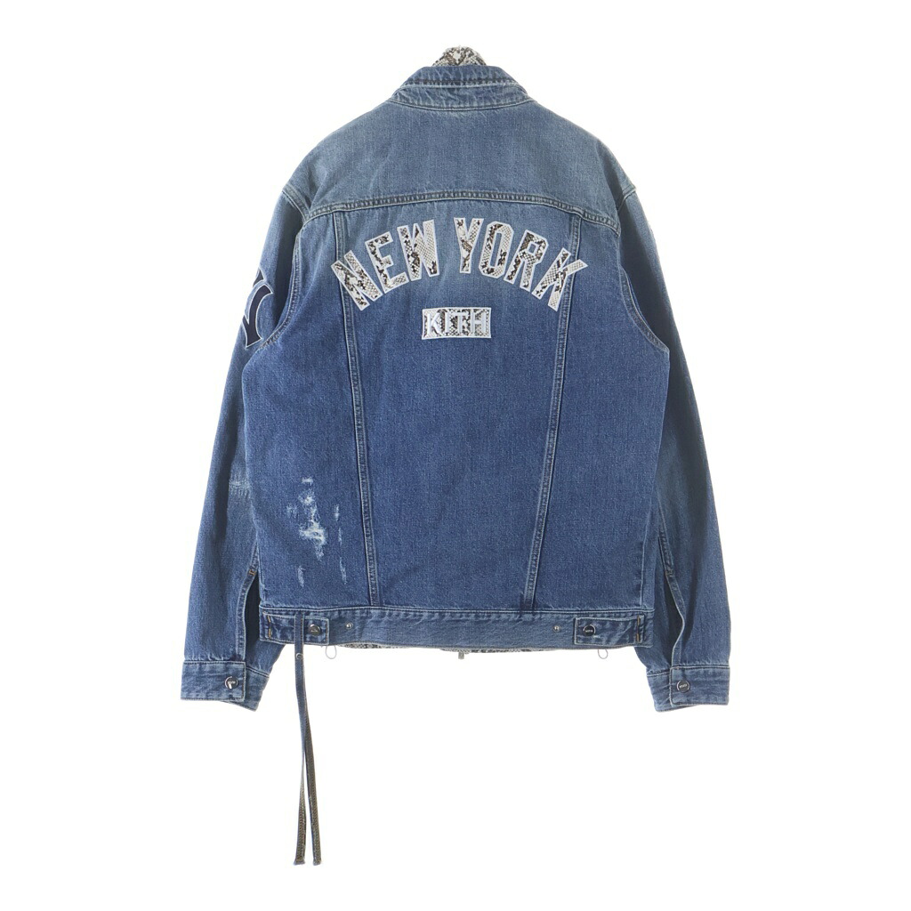 KITH(キス) サイズ:M スネーク レイヤード ジップアップ デニムジャケット インディゴ/ベージュ KH1226【中古】【程度B】【カラーブルー】【取扱店舗BRING大宮店】|ブランド買取・販売 BRING