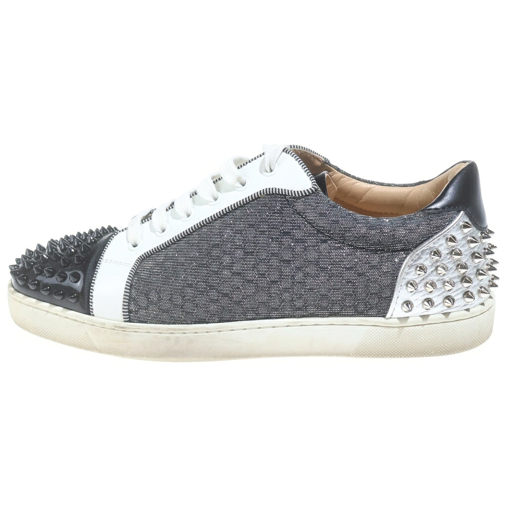 CHRISTIAN LOUBOUTIN(クリスチャンルブタン) サイズ:43 スタッズ ローカットスニーカー ブラック&times;シルバー #43【中古】【程度B】【カラーブラック】【オンライン限定商品】｜ブランド買取・販売　BRING