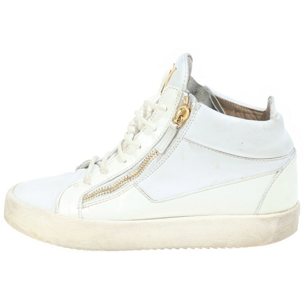 GIUSEPPE ZANOTTI(ジュゼッペ ザノッティ) サイズ:43 KRISS RU00011004 クリス ミッドトップレーススニーカー ホワイト【中古】【程度B】【カラーホワイト】【オンライン限定商品】｜ブランド買取・販売　BRING