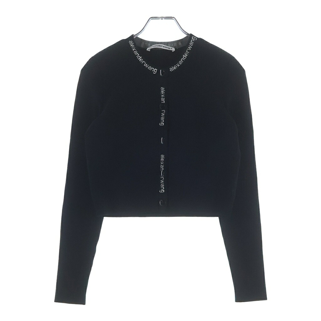 ALEXANDER WANG(アレキサンダーワン) サイズ:XS Cropped Knit Cardigan クロップド ロゴ ニット カーディガン ブラック レディース 4KC3223017【中古】【程度B】【カラーブラック】【オンライン限定商品】｜ブランド買取・販売　BRING
