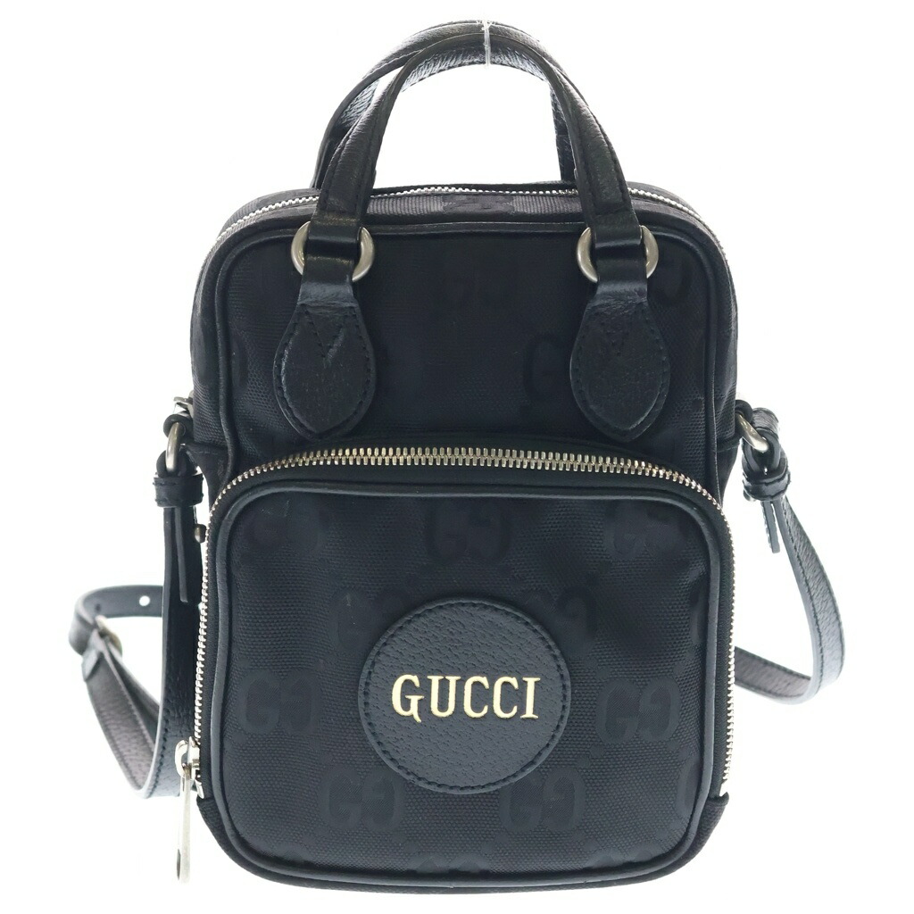 GUCCI(グッチ) オフザグリッド ロゴ レザーパッチ 2WAY ハンド ショルダー バッグ シルバー金具 ブラック 625850【中古】【程度B】【カラーブラック】【取扱店舗BRING心斎橋店】|ブランド買取・販売 BRING
