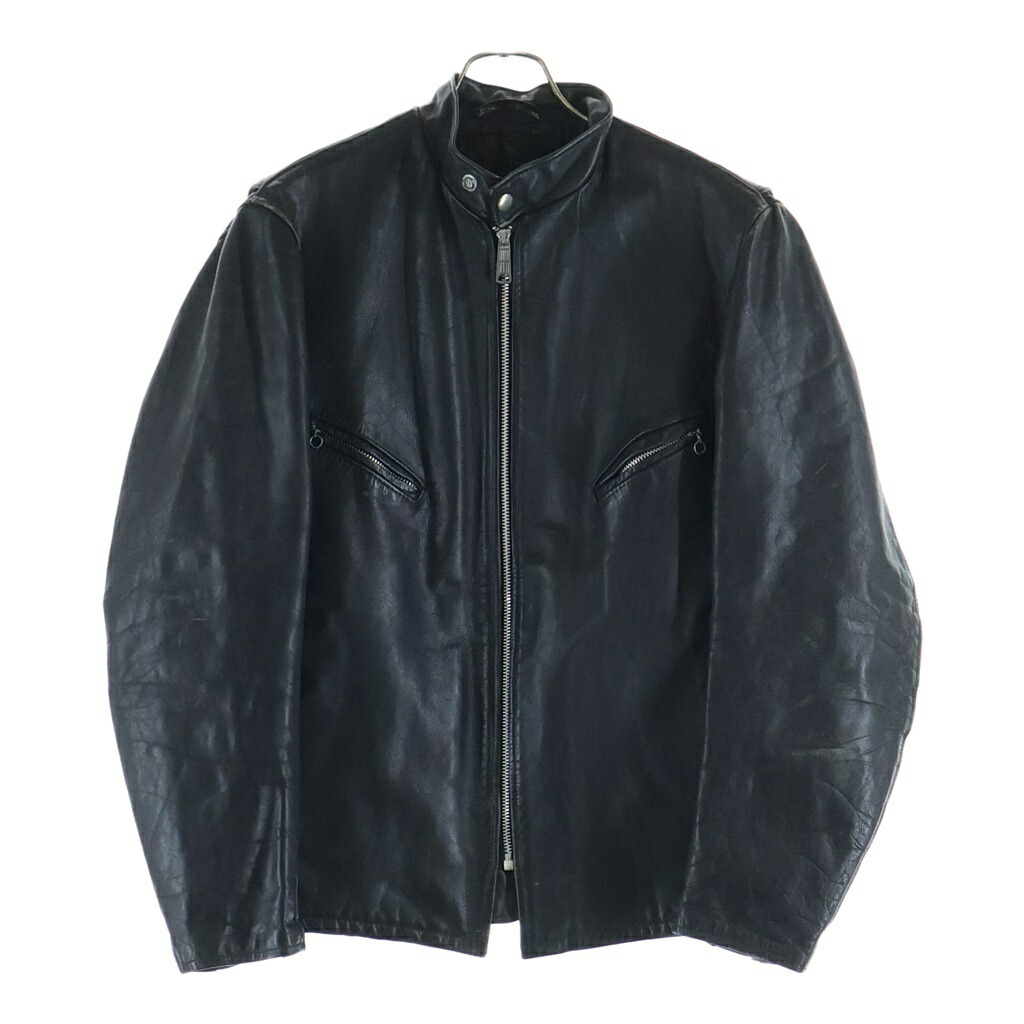 SCHOTT(ショット) サイズ:46 60S SINGLE LEATHER JACKET サボテンタグ シングルレザージャケット ブラック【中古】【程度B】【カラーブラック】【オンライン限定商品】｜ブランド買取・販売　BRING