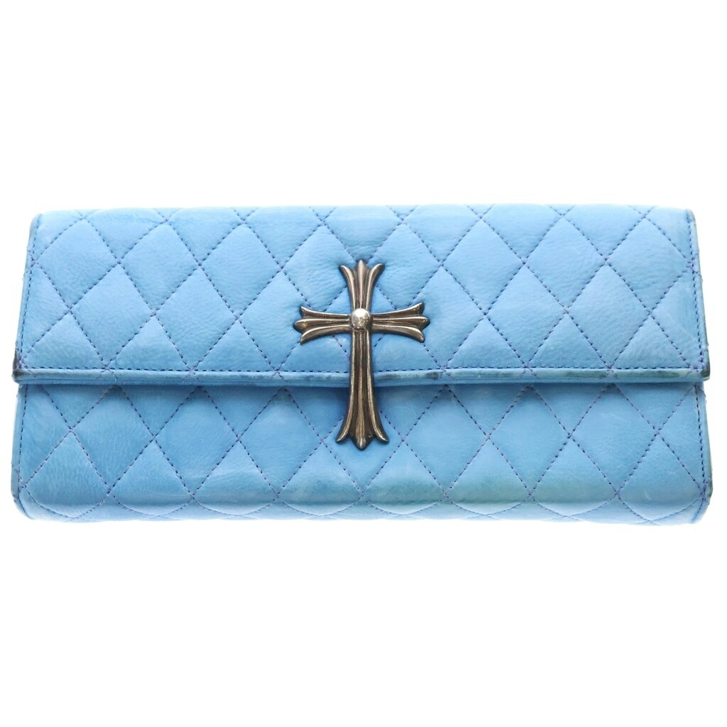 CHROME HEARTS(クロムハーツ) DINNER LG CH CROSS ディナー ラージCHクロス付レザークラッチバッグ【中古】【程度B】【カラーブルー】【取扱店舗BRING心斎橋店】|ブランド買取・販売 BRING