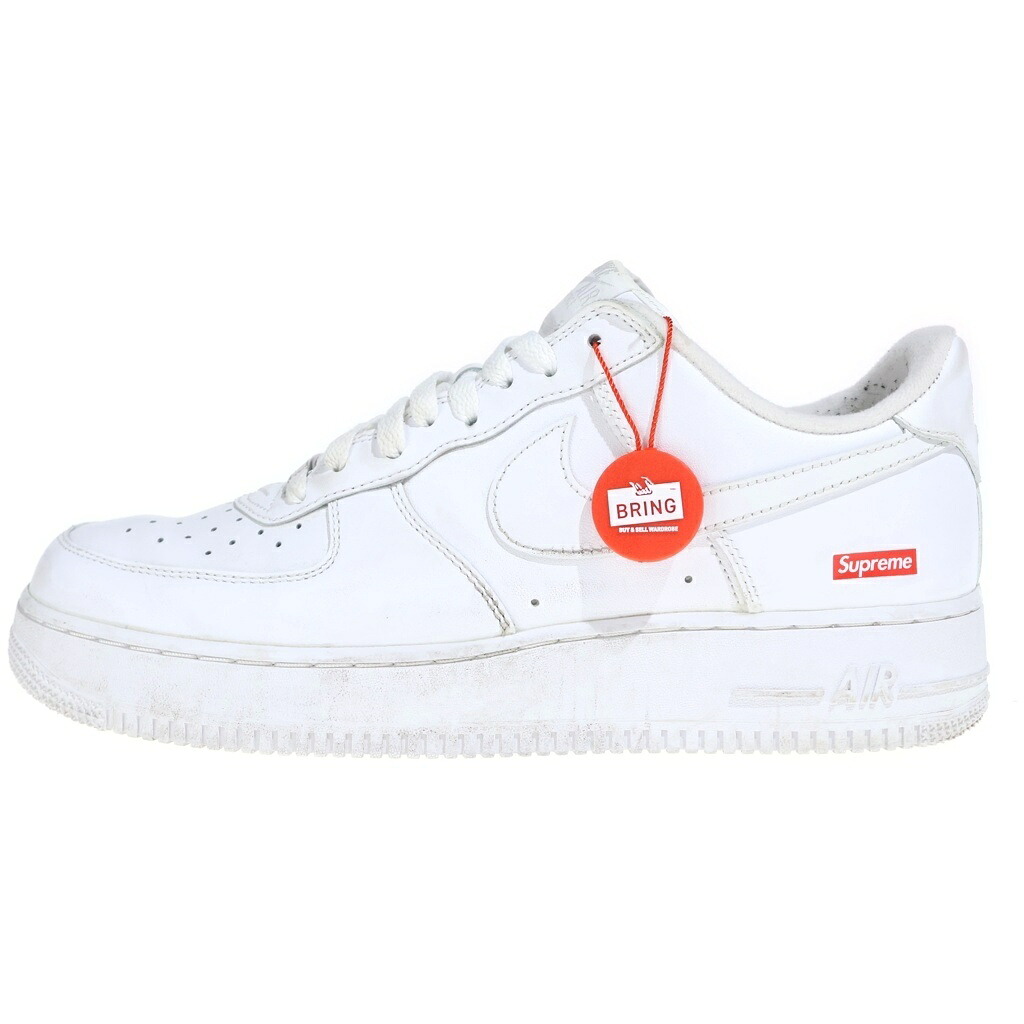 NIKE(ナイキ) サイズ:27.5cm ×SUPREME AIR FORCE1 エアフォース1 レザーローカットスニーカー ホワイト US9.5/27.5cm CU9225-100【中古】【程度B】【カラーホワイト】【取扱店舗BRING仙台店】|ブランド買取・販売 BRING