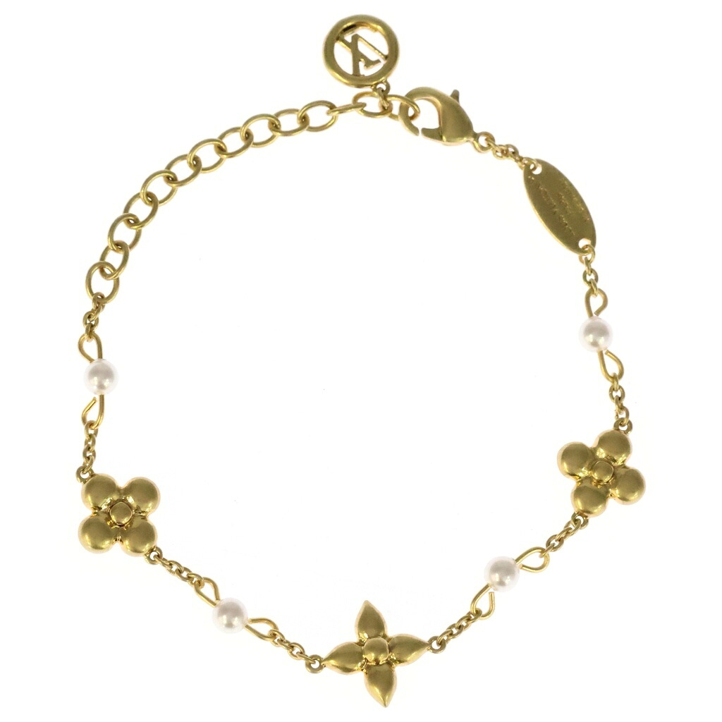 LOUIS VUITTON(ルイヴィトン) ルイザ ブレスレット ゴールド YG&times;フェイクパール GP M1429A【中古】【程度B】【カラーゴールド】【取扱店舗原宿】｜ブランド買取・販売　BRING