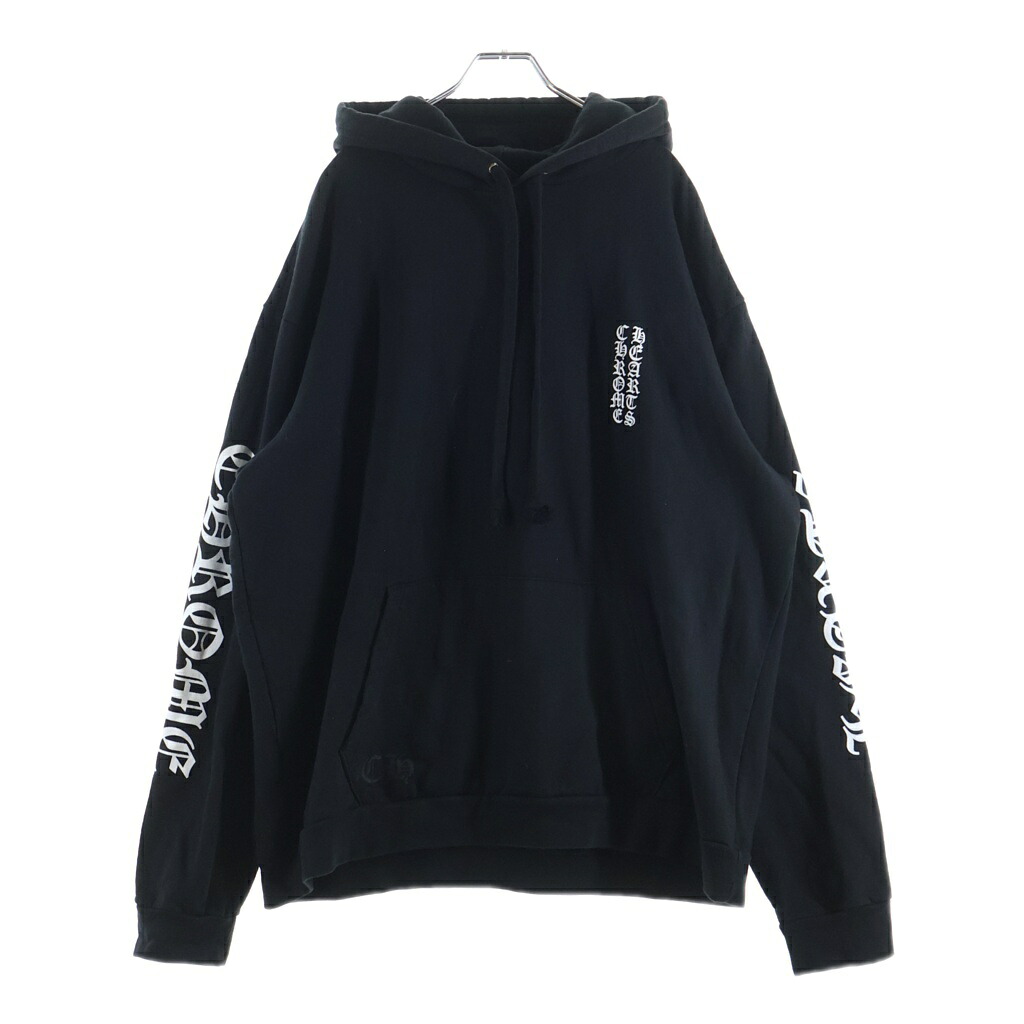 CHROME HEARTS(クロムハーツ) サイズ:XL Vertical Logo Hoodie バーティカルロゴ フーディパーカー ブラック【中古】【程度B】【カラーブラック】【取扱店舗BRING福岡天神店】｜ブランド買取・販売　BRING