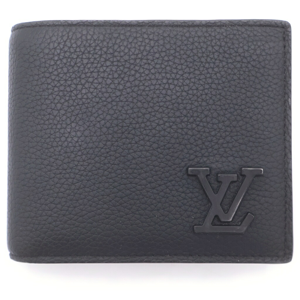 LOUIS VUITTON(ルイヴィトン) アエログラム ポルトフォイユ ミュルティプル レザー 二つ折り財布 ブラック【中古】【程度A】【カラーブラック】【オンライン限定商品】｜ブランド買取・販売　BRING 41,460円