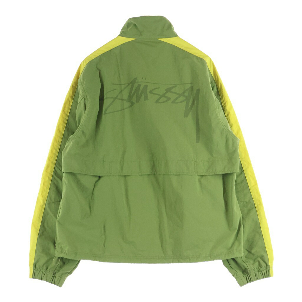STUSSY(ステューシー) サイズ:M バックロゴプリント サイドライン ジップアップ ナイロン トラックジャケット グリーン【中古】【程度A】【カラーグリーン】【取扱店舗BRING横浜ビブレ店】|ブランド買取・販売 BRING