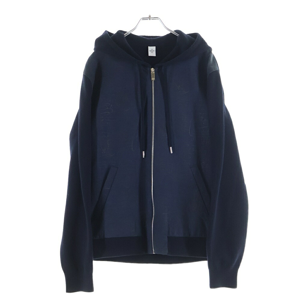 Berluti(ベルルッティ) サイズ:L カリグラフィ カシミヤ ウール レザー ジップアップ パーカー ネイビー R16KCL57YACQ【新古品/中古】【程度S】【カラーネイビー】【取扱店舗BRING有楽町マルイ店】｜ブランド買取・販売　BRING