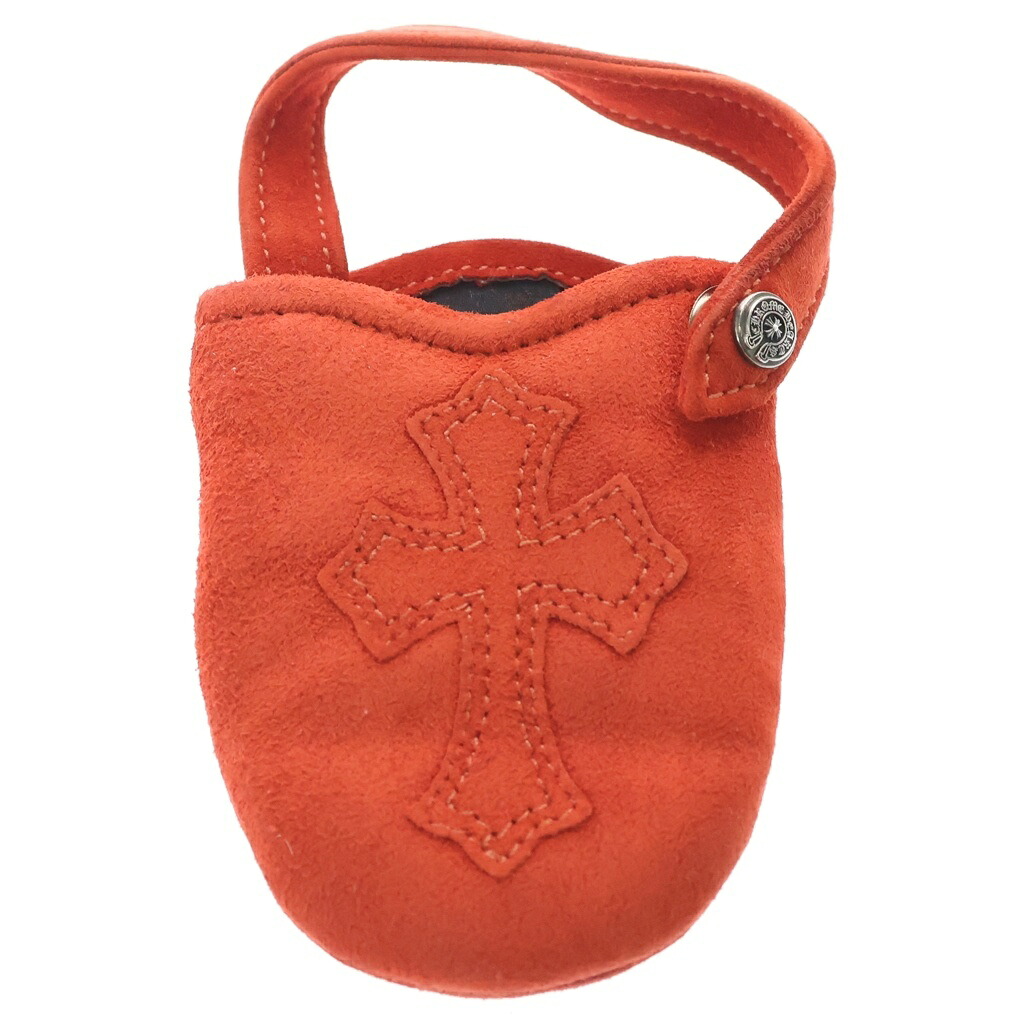 CHROME HEARTS(クロムハーツ) PHONE POUCH フォンポーチ クロスパッチ付きレザーポーチ【中古】【程度B】【カラーオレンジ】【取扱店舗渋谷】|ブランド買取・販売 BRING