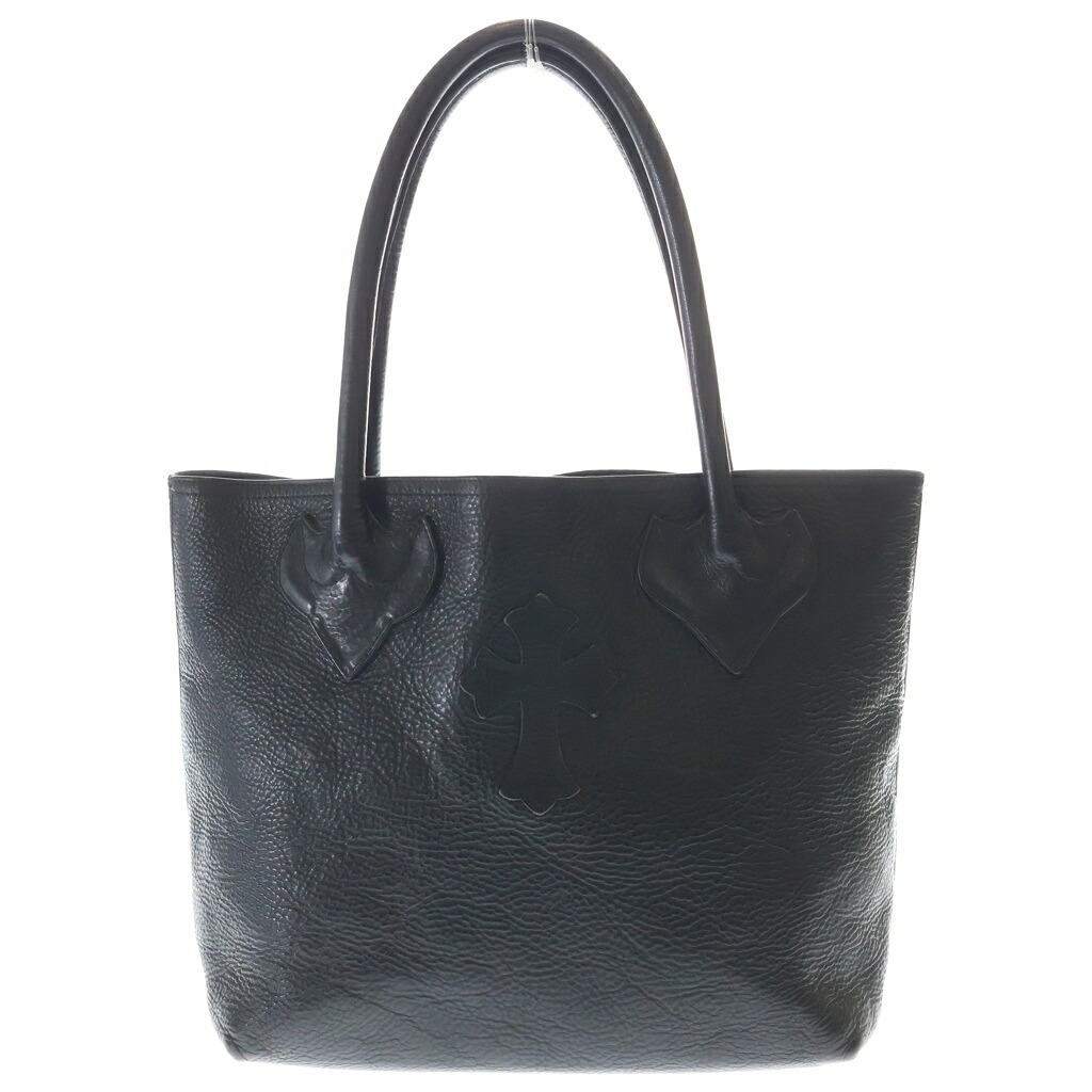 CHROME HEARTS(クロムハーツ) FS TOTE FSトート クロスパッチ付きレザートートバッグ【中古】【程度B】【カラーブラック】【取扱店舗OneStyle名古屋パルコ店】｜ブランド買取・販売　BRING