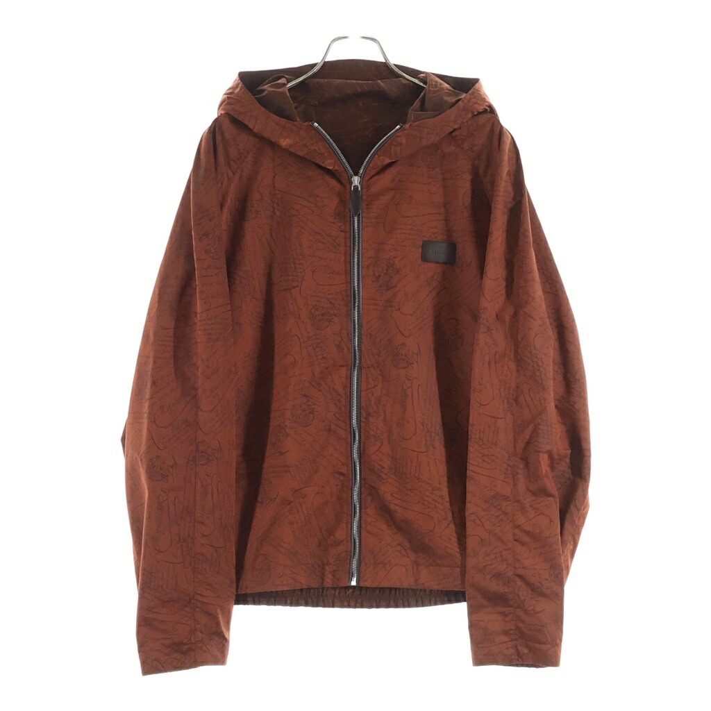 Berluti(ベルルッティ) サイズ:R54 B-Way スクリット ジップアップ フード付き ナイロンジャケット R27OBU100PAGV ブラウン【中古】【程度A】【カラーブラウン】【取扱店舗BRING心斎橋店】|ブランド買取・販売 BRING