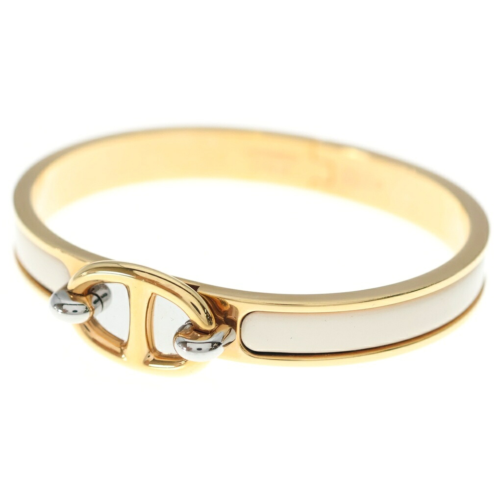 HERMES(エルメス) シェーヌダンクル ミニ クリック ゴールド金具 バングル ブレスレット ホワイト/ゴールド【中古】【程度A】【カラーホワイト】【オンライン限定商品】|ブランド買取・販売 BRING