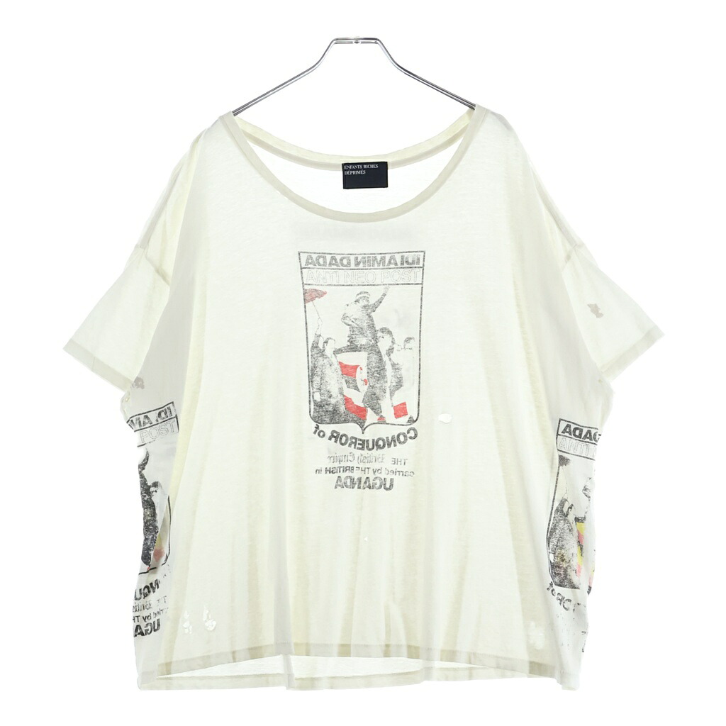 ENFANTS RICHES DEPRIMES(アンファンリッシュデプリメ) サイズ:XXL IDI AMIN DADA T-SHIRT ヴィンテージ加工 半袖Tシャツ 半袖カットソー ホワイト【中古】【程度B】【カラーホワイト】【取扱店舗AWESOME名古屋店】｜ブランド買取・販売　BRING 56,924円