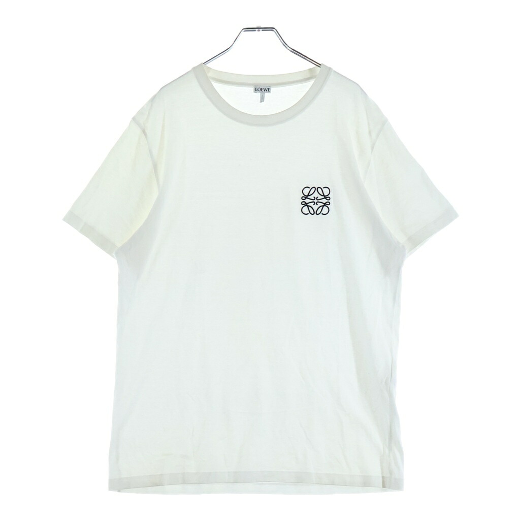 LOEWE(ロエベ) サイズ:L Anagram T-Shirt アナグラムロゴ刺繍 半袖Tシャツ ホワイト H526Y22X75【中古】【程度B】【カラーホワイト】【取扱店舗新宿】｜ブランド買取・販売　BRING