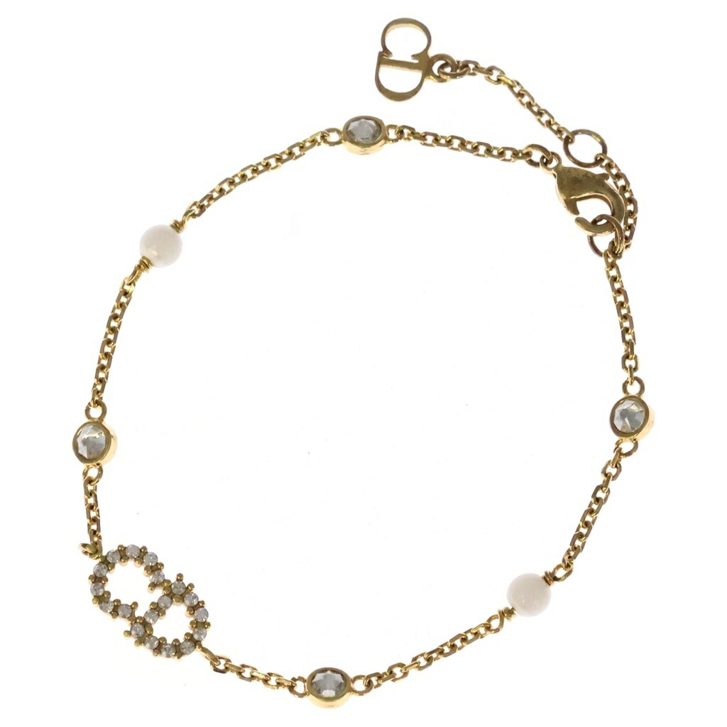 Christian Dior(クリスチャンディオール) CDロゴ クレーヌディーリュヌ ラインストーン ブレスレット パール ゴールド【中古】【程度B】【カラーゴールド】【取扱店舗BRING心斎橋店】｜ブランド買取・販売　BRING