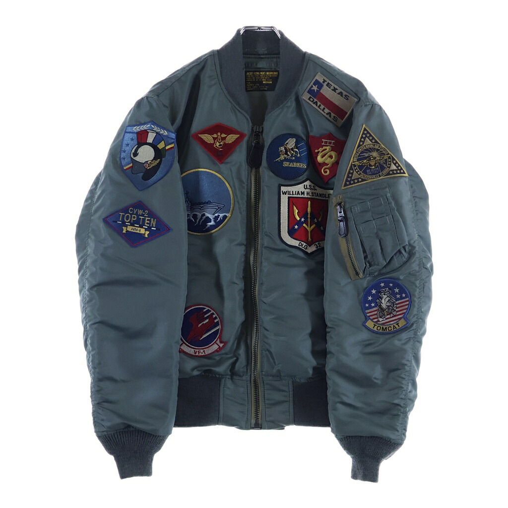 AVIREX(アヴィレックス) サイズ:M TOP GUN MA-1 フライトジャケット パッチ ナイロン カーキ 783-3952036【中古】【程度B】【カラーカーキ】【オンライン限定商品】｜ブランド買取・販売　BRING