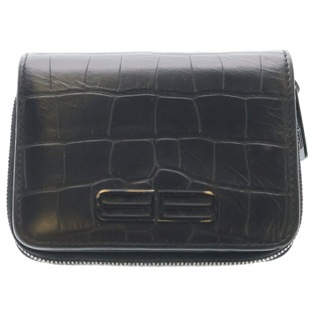 BALENCIAGA(バレンシアガ) BBロゴ コンパクトジップ ウォレット ブラック 674847【中古】【程度B】【カラーブラック】【取扱店舗新宿】｜ブランド買取・販売　BRING