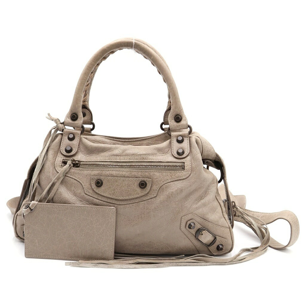 BALENCIAGA(バレンシアガ) ザ・タウン シティ 2WAYショルダーバッグ グレー レザー 240579【中古】【程度B】【カラーグレー】【取扱店舗BRING仙台店】|ブランド買取・販売 BRING