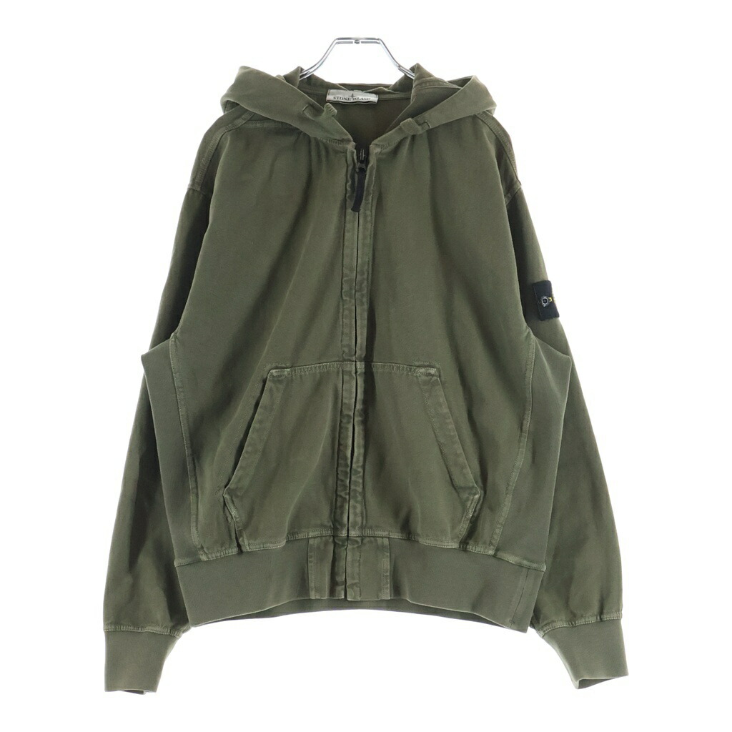 STONE ISLAND(ストーンアイランド) サイズ:M ORGANIC COTTON FLEECE オーガニックコットンフリース コンパスロゴパッチ ジップアップパーカー フーディー グリーン K2S156100017【中古】【程度B】【カラーグリーン】【取扱店舗BRING福岡天神店】|ブランド買取・販売 BRING