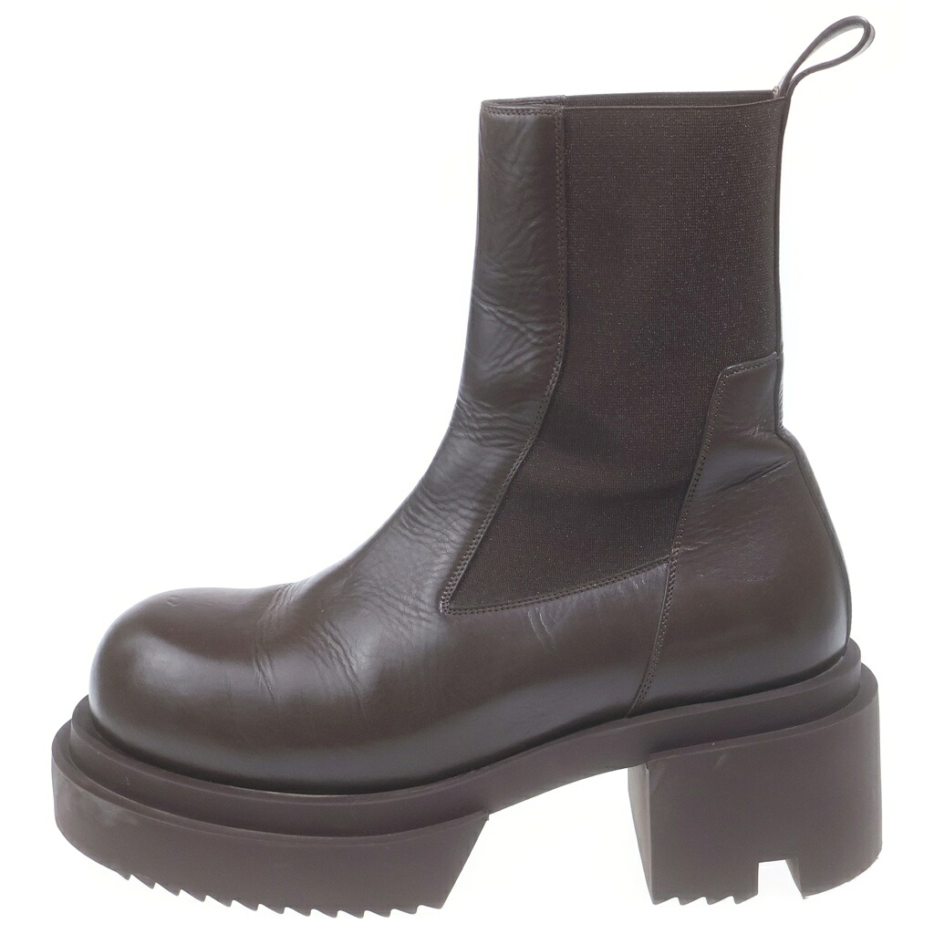 Rick Owens(リックオウエンス) サイズ:43 BEATLE BOGUN ビートルボーガン サイドゴア プラットフォーム レザーブーツ 02C7832 ブラウン【中古】【程度B】【カラーブラウン】【取扱店舗BRING渋谷ANNEX店】｜ブランド買取・販売　BRING