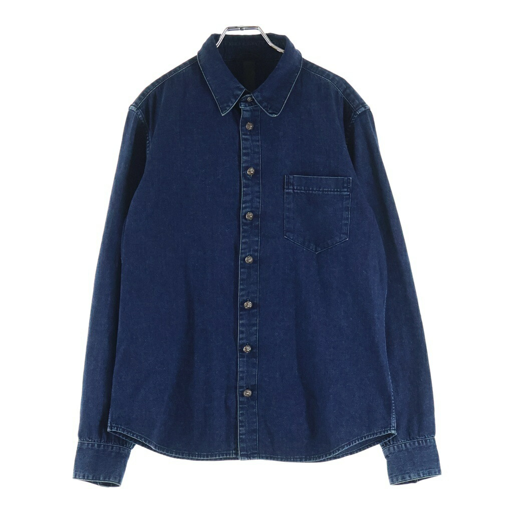 CHROME HEARTS(クロムハーツ) サイズ:M LOOSEENDS LS ルーズエンド 袖クロスパッチ クロスボールボタン デニム長袖シャツ インディゴ【中古】【程度B】【カラーブルー】【取扱店舗BRING WASTE_NOT】|ブランド買取・販売 BRING