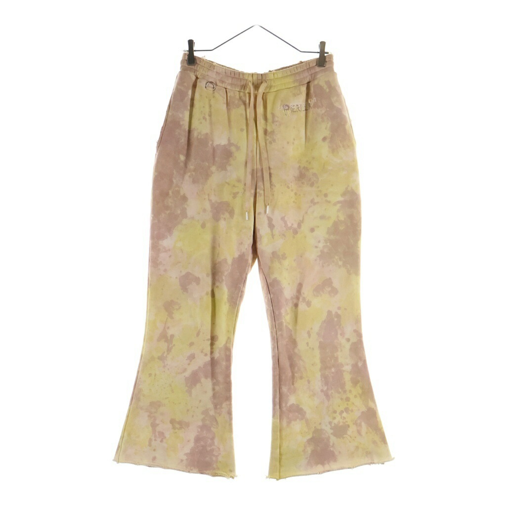doublet(ダブレット) サイズ:M 22SS WASTE VEGETABLE DYED SWEAT PANTS 22SS28PT177 ウェイスト ベジタブル ダイド フロントロゴ刺繍 スウェットパンツ イエロー【新古品/中古】【程度S】【カラーイエロー】【取扱店舗BRING札幌店】｜ブランド買取・販売　BRING