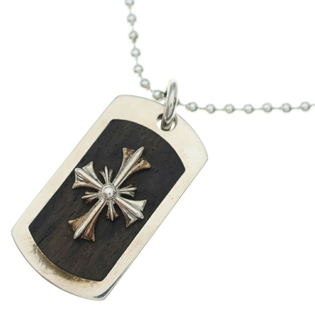 Personal Jesus(パーソナルジーザス) WOOD DOG TAG W/LARGE ドッグタグ クロス ボールチェーン ネックレス シルバー【中古】【程度B】【カラーシルバー】【取扱店舗BRING THRIFT CLOSET 幕張店】|ブランド買取・販売 BRING