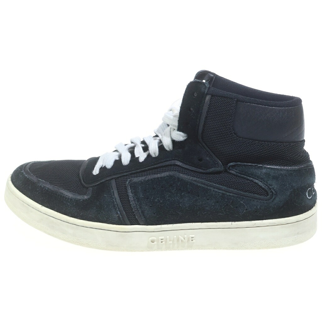 CELINE(セリーヌ) サイズ:44 CT-01 Z TRAINER スエードメッシュ切替 ミッドカットスニーカー ブラック【中古】【程度B】【カラーブラック】【取扱店舗BRINGアメリカ村店】|ブランド買取・販売 BRING