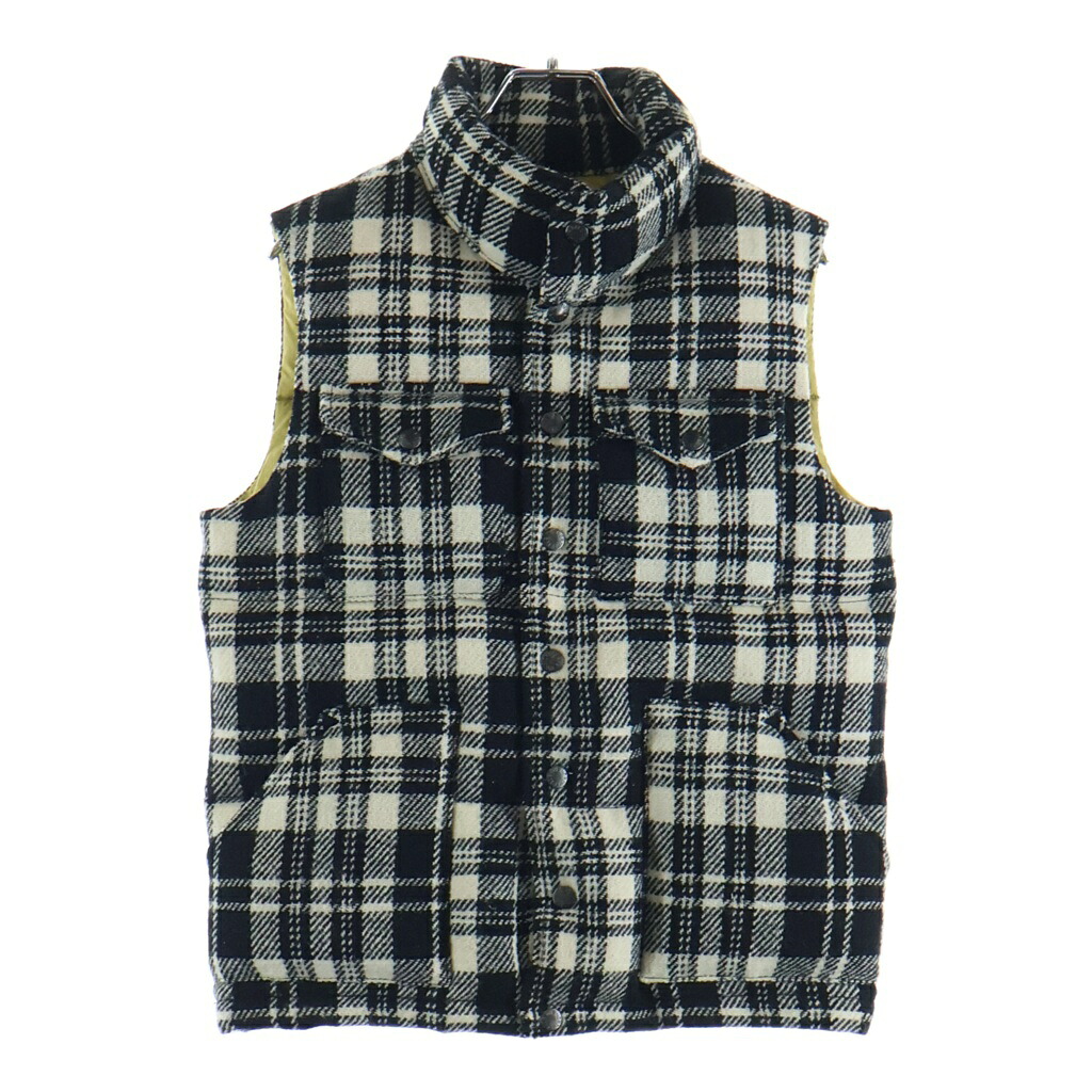 THE NORTH FACE PURPLE LABEL(ノースフェイスパープルレーベル) サイズ:WS ×Harris Tweed ハリスツイード チェック柄 ダウン ベスト ジャケット マルチカラー ND2194N【中古】【程度B】【カラーブラック】【取扱店舗BRING福岡天神店】|ブランド買取・販売 BRING