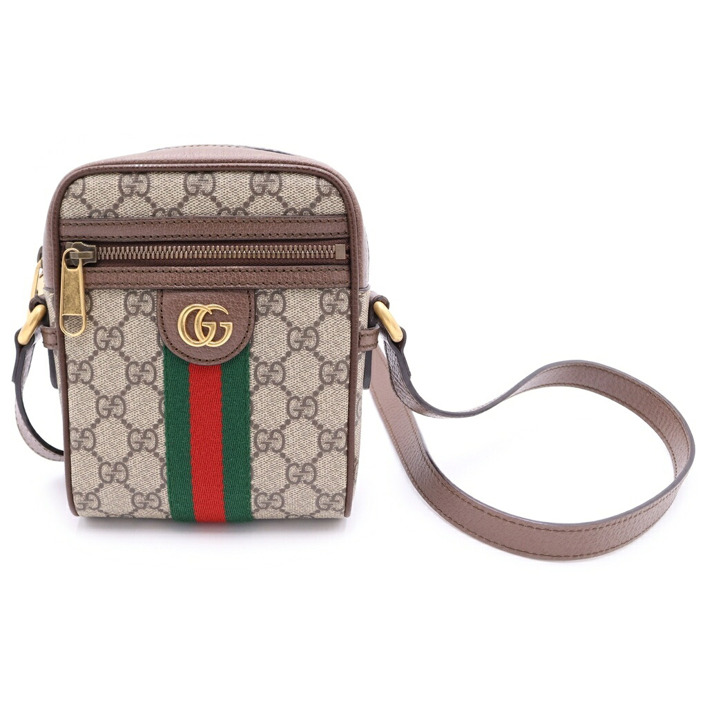 GUCCI(グッチ) GGスプリーム シェリーライン PVC レザー オフィディア ミニ メッセンジャーバッグ ショルダーバッグ 598127 ベージュ/エボニー【中古】【程度B】【カラーベージュ】【取扱店舗原宿】|ブランド買取・販売 BRING