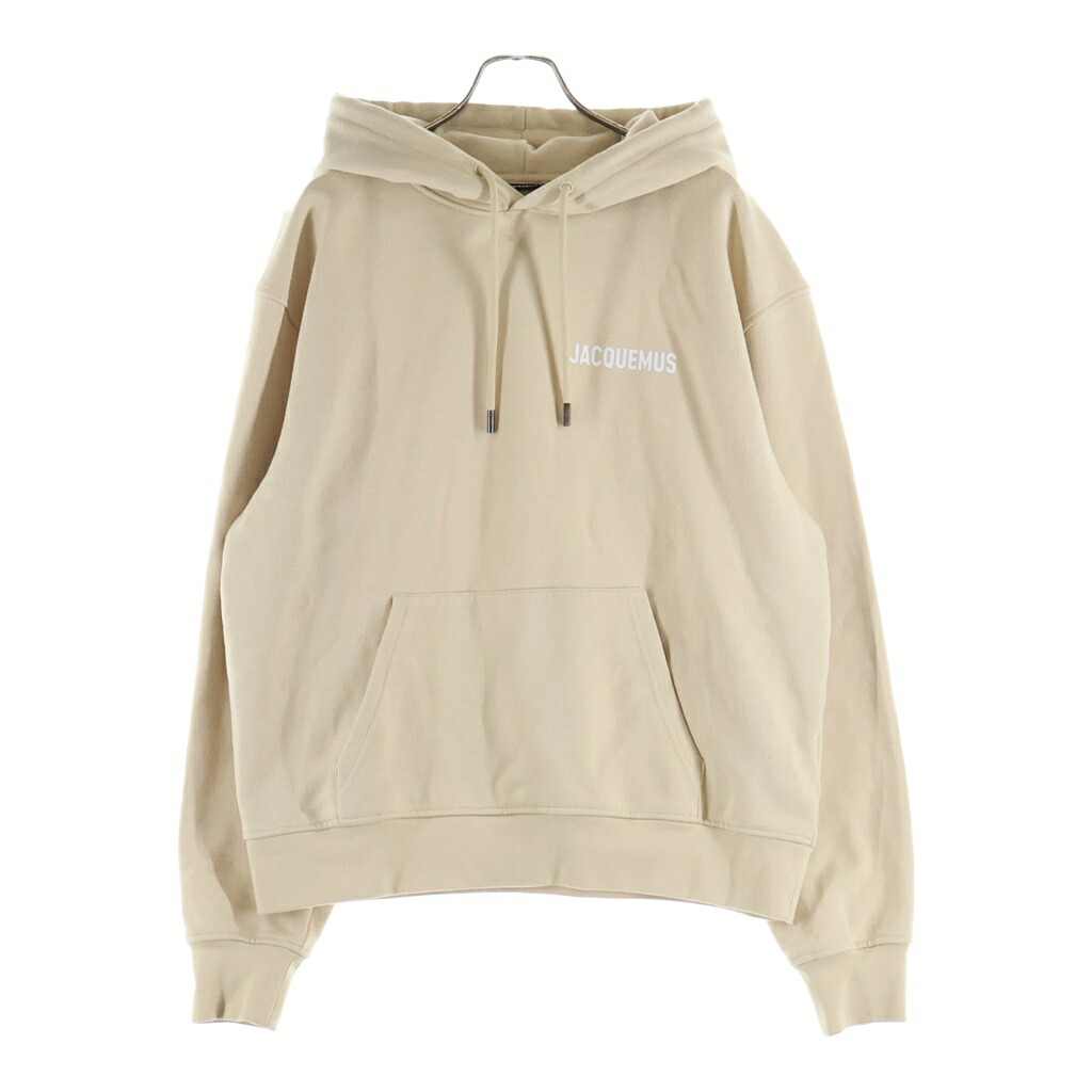 JACQUEMUS(ジャックムス) サイズ:M ロゴプリント スウェットプルオーバーフーディ パーカー ベージュ 226JS210ー2120ー130 レディース【中古】【程度A】【カラーベージュ】【取扱店舗BRING THRIFT CLOSET あべの店】｜ブランド買取・販売　BRING