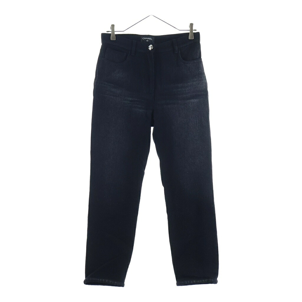 CHANEL(シャネル) サイズ:36 パッチムートンパッチデニムパンツ ブラック P77359V70176 レディース【中古】【程度A】【カラーブラック】【取扱店舗BRING京都河原町店】｜ブランド買取・販売　BRING 110,000円