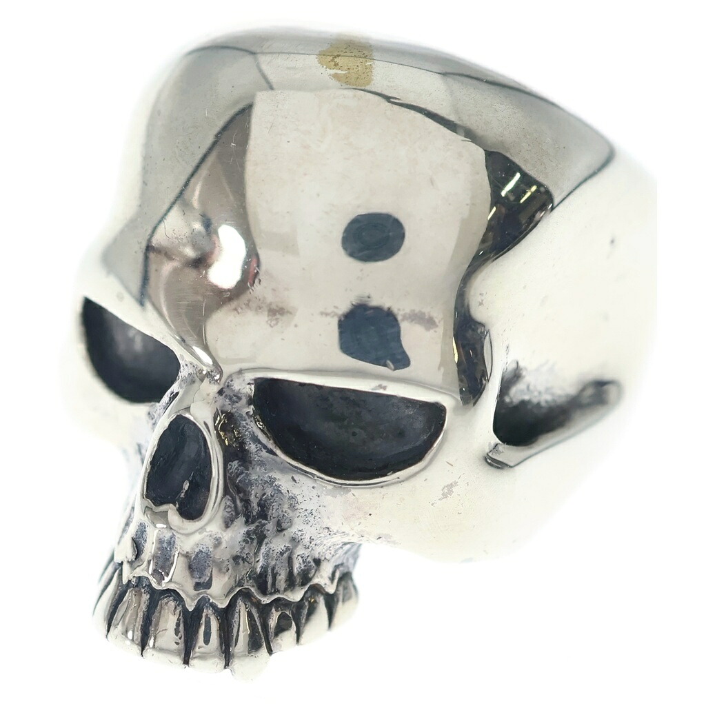 CRAZY PIG(クレイジーピッグ) 大きさ:21.0号 EVIL SKULL RING LARGE エビル スカル輪っか しろがね色【中古】【度合いA】【色つやしろがね色】【取りまわしバス発着場BRING渋谷ANNEX店】