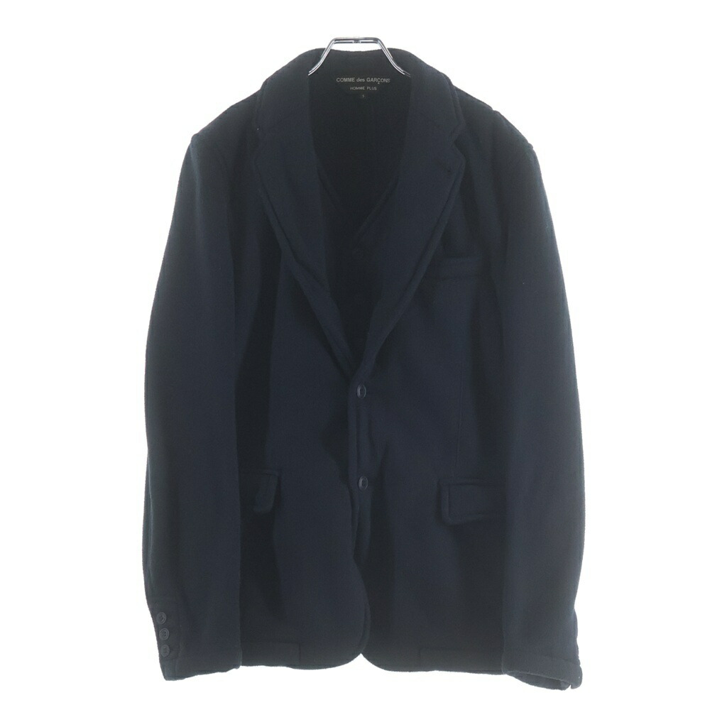 COMME des GARCONS HOMME PLUS(コムデギャルソンオムプリュス) サイズ:S 10AW 2Peace Docking Tailored Jacket ドッキング テーラードジャケット フリース ネイビー PF-J084【中古】【程度B】【カラーネイビー】【取扱店舗AWESOME原宿店】｜ブランド買取・販売　BRING