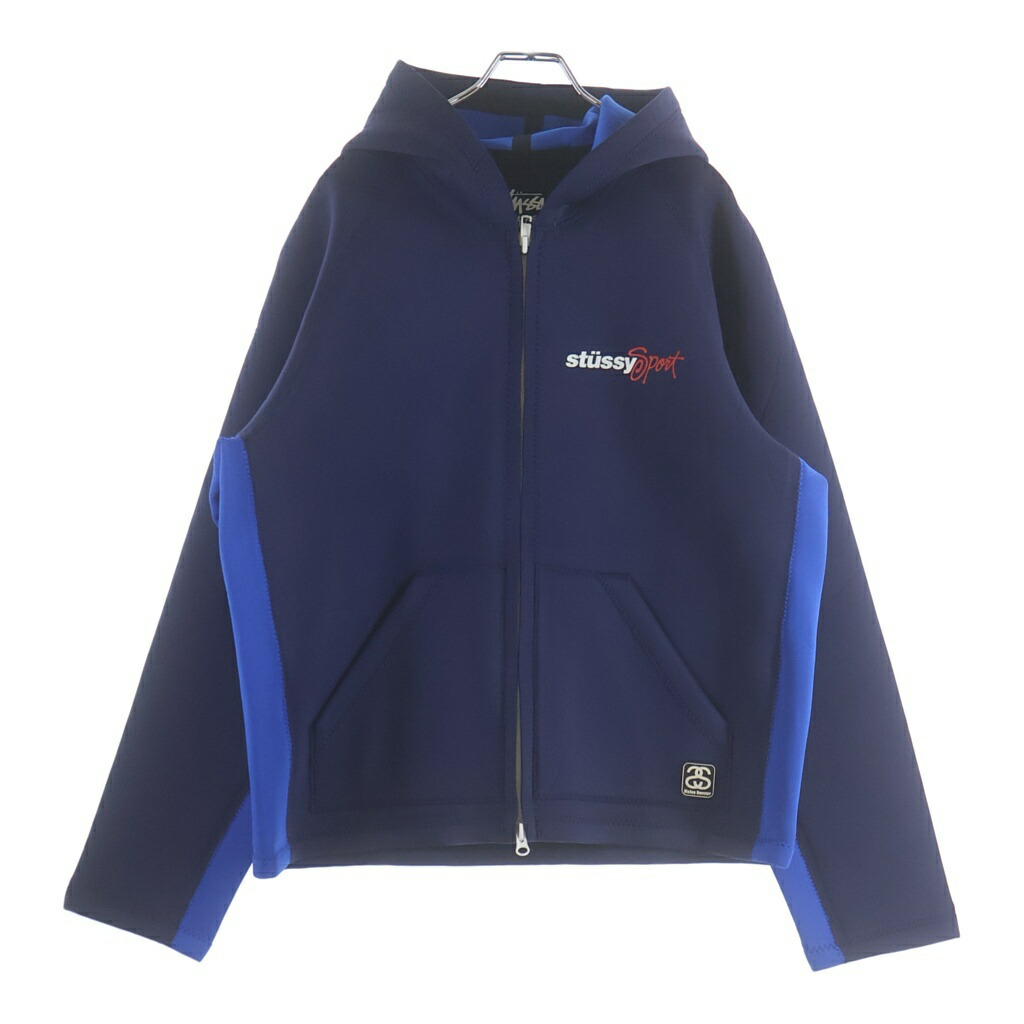 STUSSY(ステューシー) サイズ:XL &times;Wales Bonner NEOPRENE HOODIE ウェールズボナー ネオプレン フーディー スウェット プルオーバー パーカー ブルー 315517【新古品/中古】【程度S】【カラーブルー】【取扱店舗BRING横浜ビブレ店】｜ブランド買取・販売　BRING