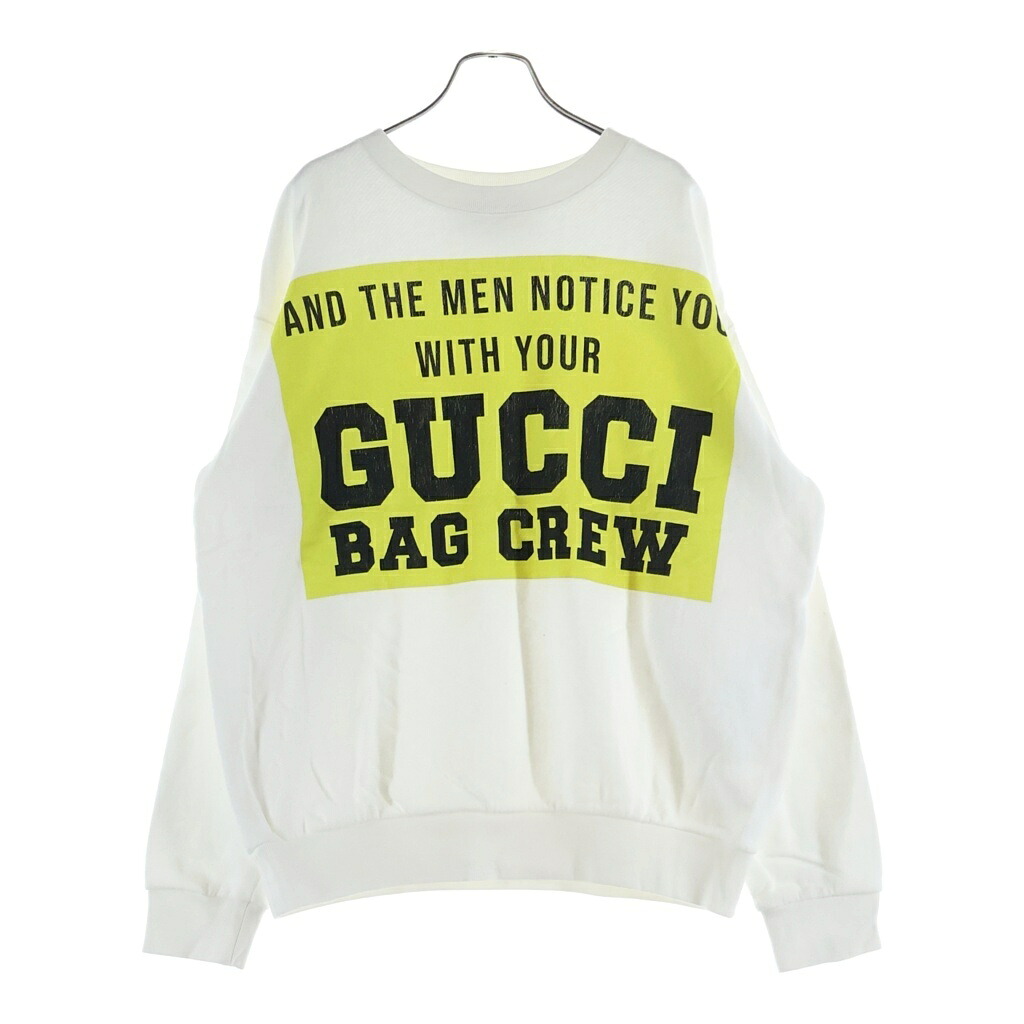 GUCCI(グッチ) サイズ:S Graphic Printed Sweatshirt クルーネックスウェットトレーナー ホワイト 617964 XJDW9 617964 XJDW9【中古】【程度A】【カラーホワイト】【取扱店舗渋谷】|ブランド買取・販売 BRING