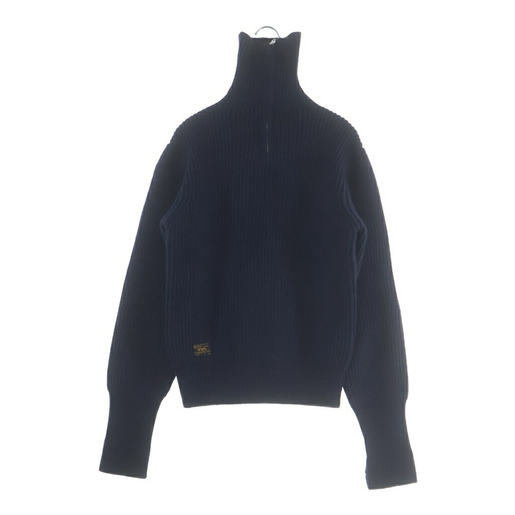 WTAPS(ダブルタップス) サイズ:2 16AW COMMANDER / SWEATER. WOOL コマンダー セーター ウール ハーフジップ ニット ネイビー 162MADT-KNM03【中古】【程度B】【カラーネイビー】【取扱店舗BRING京都河原町店】|ブランド買取・販売 BRING