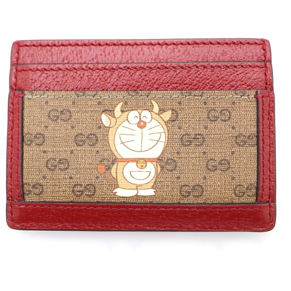 GUCCI(グッチ) サイズ:- &times;DORAEMON 654539 イタリア製 50周年記念 牛ドラえもん 牛えもん カードケース【中古】【程度A】【カラーブラウン】【取扱店舗新宿】｜ブランド買取・販売　BRING
