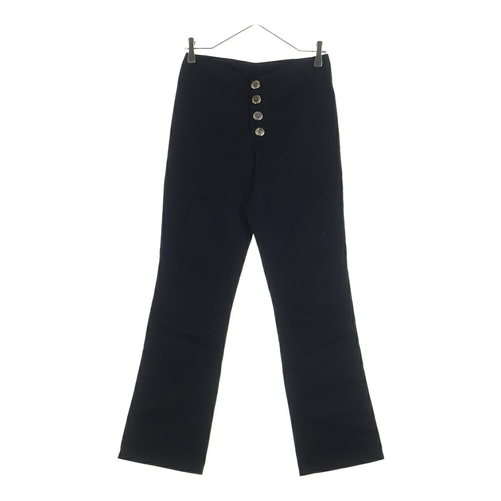 CHROME HEARTS(クロムハーツ) サイズ:26 OLD JEAN SL FLEURKNEE オールド フレアニー ボタンフライデニムパンツ レディース ブラック【中古】【程度B】【カラーブラック】【取扱店舗BRING心斎橋店】｜ブランド買取・販売　BRING