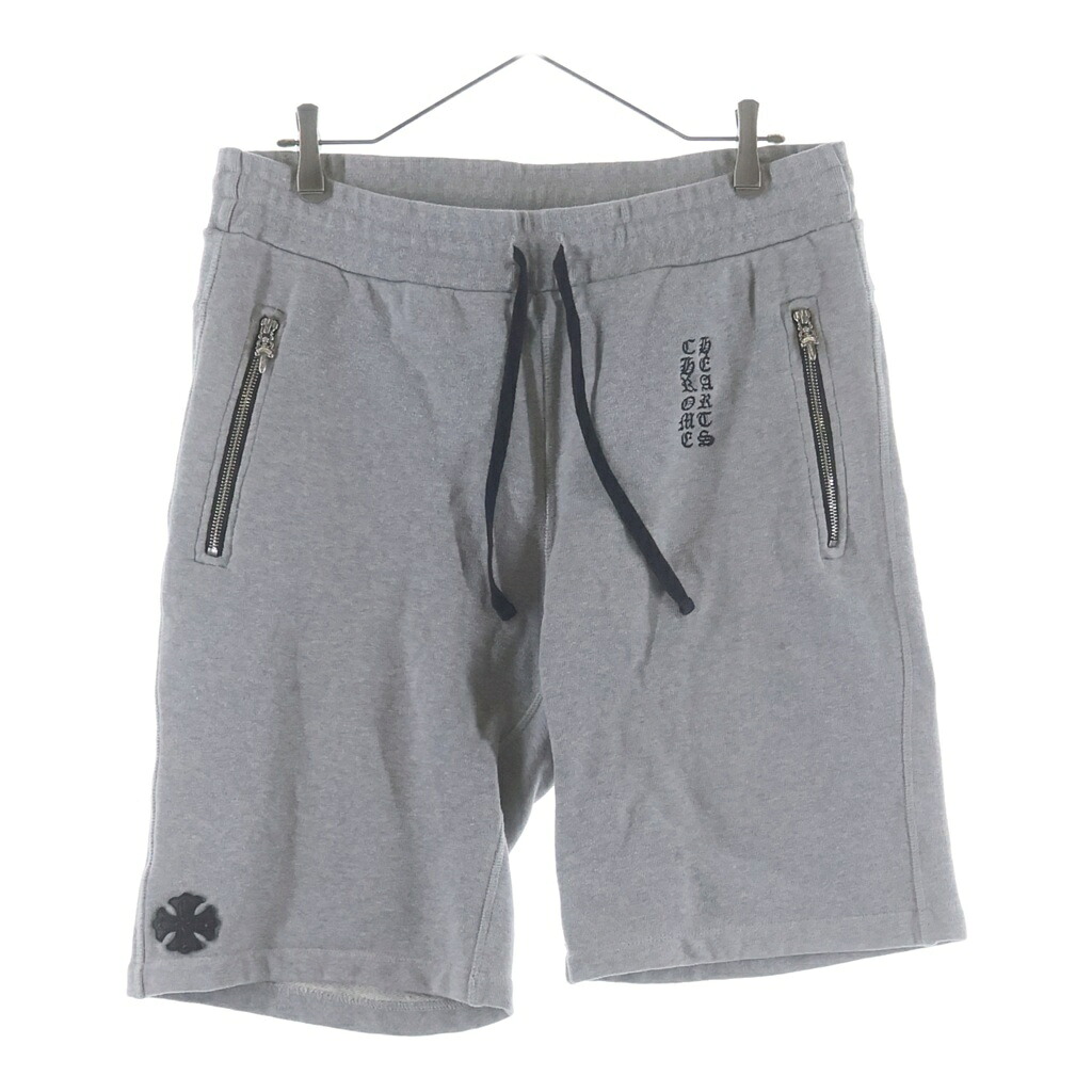 CHROME HEARTS(クロムハーツ) サイズ:L Y NOT CHプラスレザーパッチ付き スウェットハーフパンツ グレー【中古】【程度B】【カラーグレー】【取扱店舗BRINGアメリカ村店】｜ブランド買取・販売　BRING