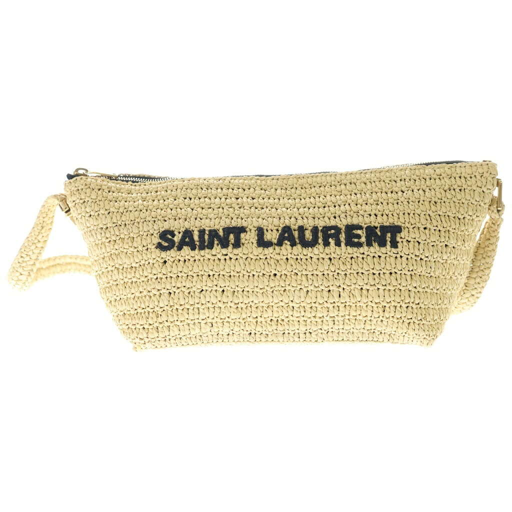 SAINT LAURENT PARIS(サンローランパリ) ル・ラフィア クロスボディバッグ ショルダーバッグ カゴバッグ ベージュ GUE667490 ゴールド金具【中古】【程度B】【カラーベージュ】【取扱店舗新宿】|ブランド買取・販売 BRING