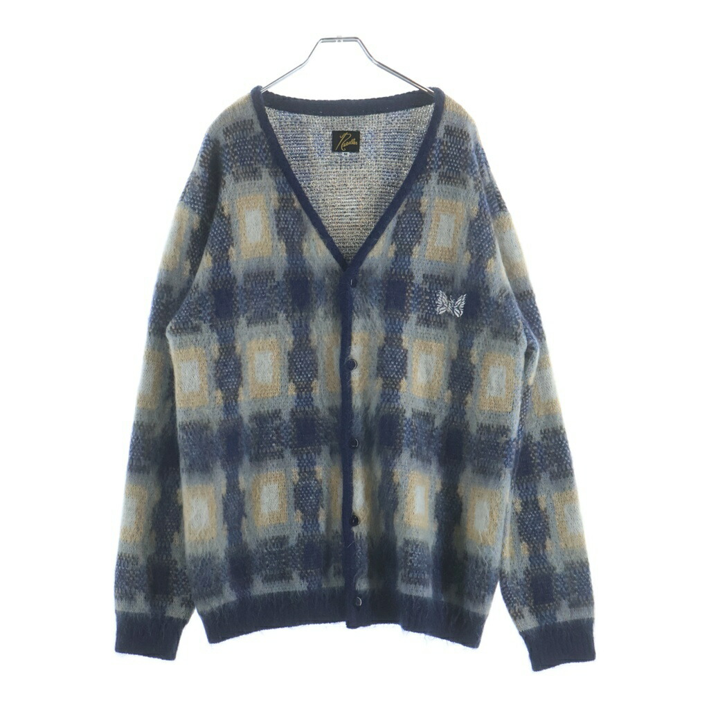 Needles(ニードルス) サイズ:M 22AW &times;KITH Mohair Sheidan Cardigan キス モヘア シェリダンニットカーディガン ブルー【中古】【程度B】【カラーブルー】【取扱店舗BRING横浜ビブレ店】｜ブランド買取・販売　BRING