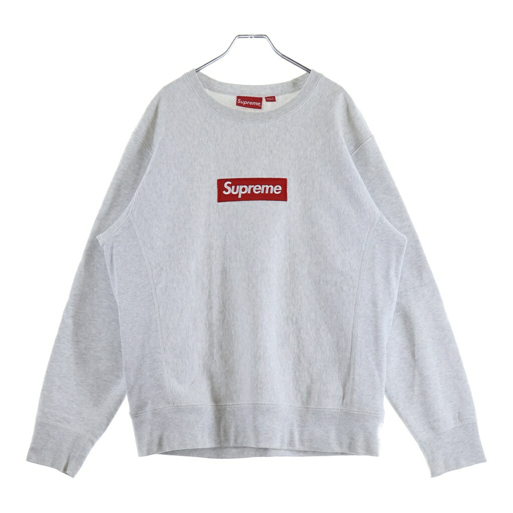 SUPREME(シュプリーム) サイズ:M 18AW Box Logo Crewneck Sweatshirt ボックスロゴ クルーネック スウェット トレーナー グレー 3226E020030【中古】【程度B】【カラーグレー】【取扱店舗BRING横浜ビブレ店】|ブランド買取・販売 BRING